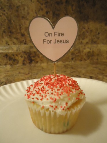 Jesus Sweetheart Candy Cupcakes