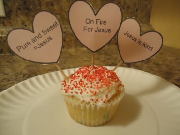 Jesus Sweetheart Candy Cupcakes