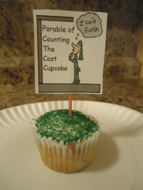 The Parable of Counting the Cost Cupcake, The Parable of the Builder Cupcake