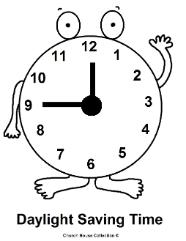 Daylight savings time coloring pages