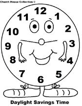 Daylight Savings Time Clock Coloring Pages