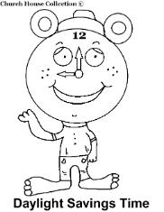 Daylight Savings Time Clock Coloring Pages