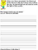 Daylight Savings Time Clock Word in A Word Activity Sheet