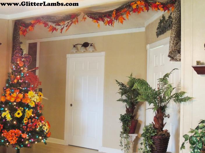 DIY Fall Shower Curtain For Your Bathroom by Church House Collection- Fall Scarecrows, Pumpkins, Orange toilet set cover and floor rug