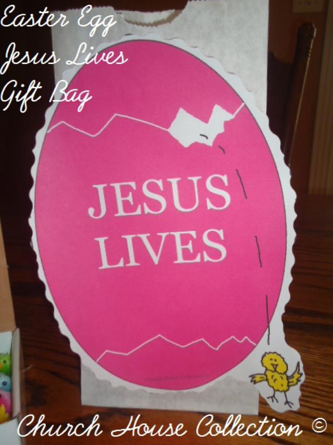 Easter Egg Jesus Lives Gift Bag For Kids