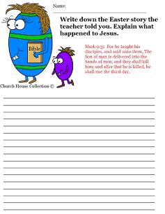 Easter Egg With Bible Activity Sheet Sunday school kids