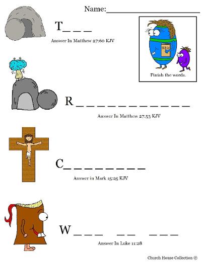Easter Egg With Bible Fill In The Blanks