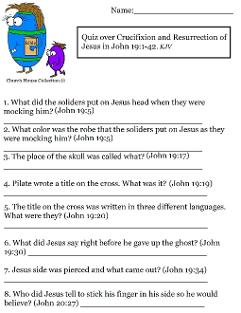 Quiz over Resurrection of Jesus Easter