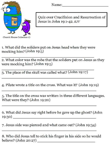 Quiz over Crucifixion and Resurrection of Jesus