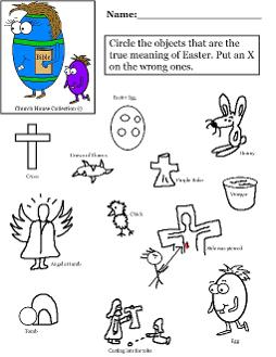 Easter Egg With Bible Sunday School Lesson Worksheet circle the object