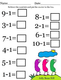 Easter Math Subtraction Worksheet