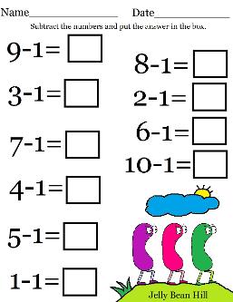 Easter Math Subtraction Worksheet