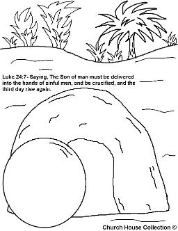 Easter Tomb Coloring Pages-Resurrection of Jesus Coloring Pages  by ChurchHouseCollection.com Easter Tomb Resurrection of Jesus Coloring Pages for Sunday School Preschool Kids