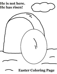 Easter Coloring Pages- He is not here. He has risen Easter Tomb Coloring Pages  by ChurchHouseCollection.com Easter Tomb Coloring Pages for Sunday School Preschool Kids