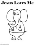 Jesus Loves me coloring pages- Elephant Coloring pages for kids