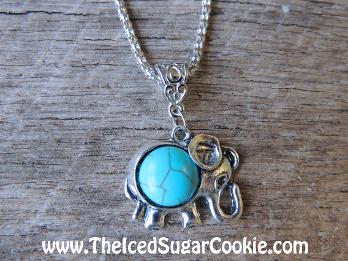 The Iced Sugar Cookie- www.TheIcedSugarCookie.com Turquoise Elephant Jewelry, Earrings, Necklaces, Bracelets, Steampunk, Charms, 