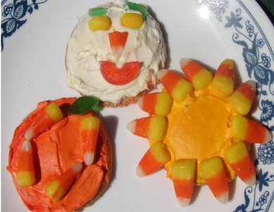 Fall Festival Cookies With Pumpkin, Sun and Faces