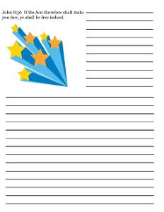 Fourth of July Sunday School Lesson For Kids- Printable Writing Paper For Sunday school