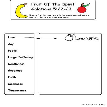 Free Fruit of The Spirit Sunday School Lesson For Kids By Church House Collection©