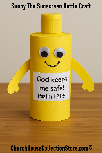 Summer Sunscreen bible Craft God keeps me safe free sunday school lessons and crafts for preschool and toddlers