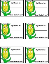 God Made Corn Name Tags