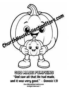 God Made Pumpkins Coloring Page for Kids