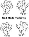 God Made Turkey's Coloring Page