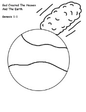 God Created The Heaven and Earth Coloring Page 
