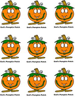 Pumpkin Sunday school lesson printable stickers cupcake topper tempate