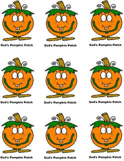 Pumpkin Sunday school lesson printable stickers cupcake topper tempate