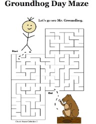 Groundhog Day Mazes For School