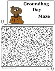 Groundhog Day Mazes For School