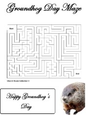 Groundhog Day Mazes For School