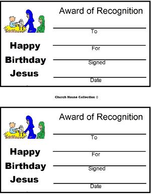 Happy Birthday Jesus Award Certificates