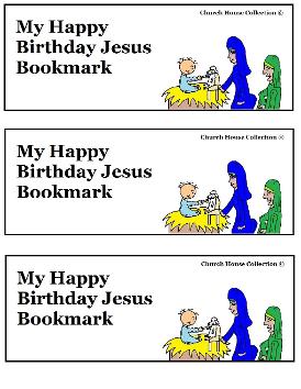 Happy Birthday Jesus Bookmark Printable For Kids in Sunday School