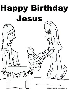 Happy Birthday Jesus Coloring Pages