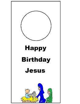 Happy Birthday Jesus Doorknob Hanger