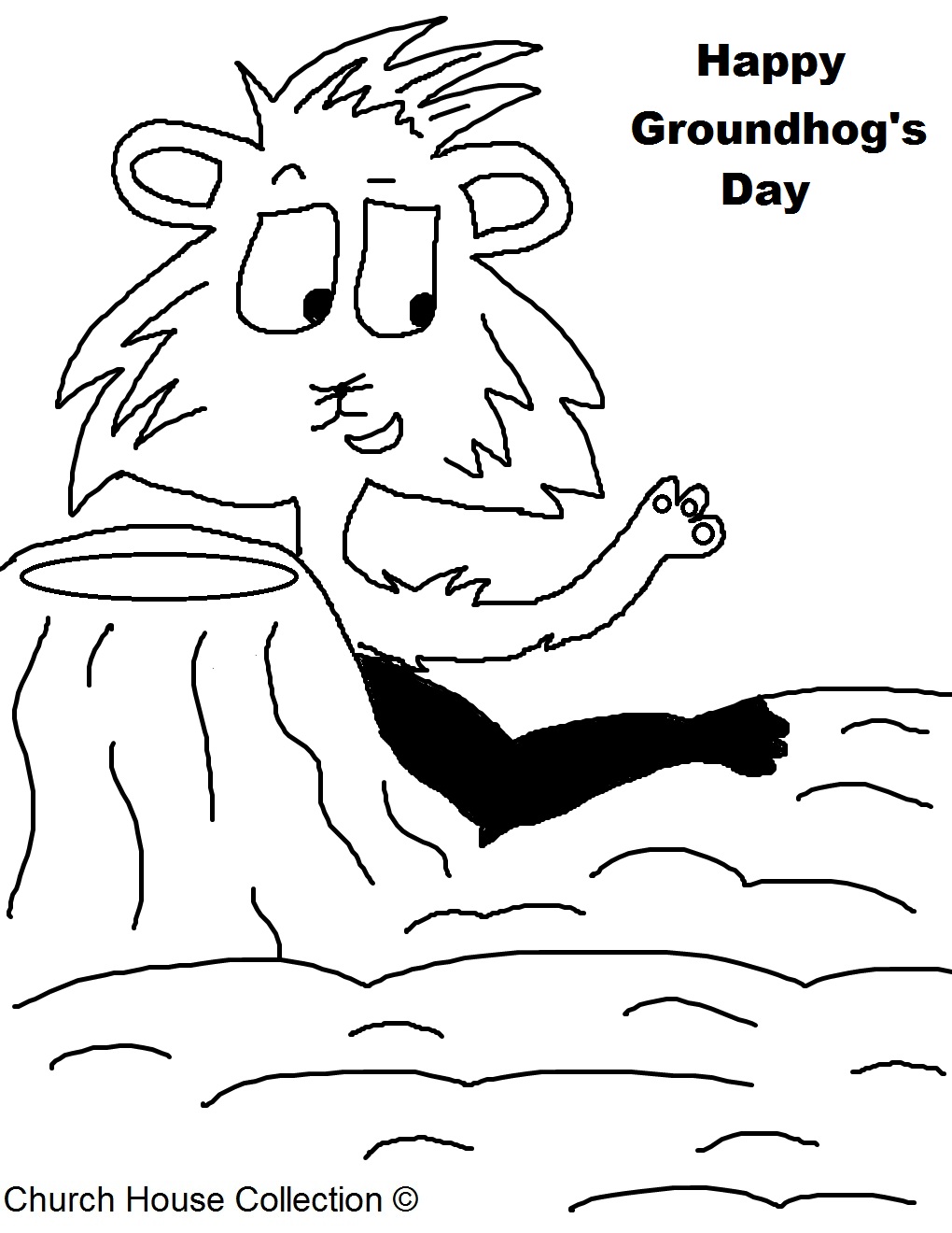 Happy Groundhog s Day Coloring Pages Groundhog Seeing Shadow