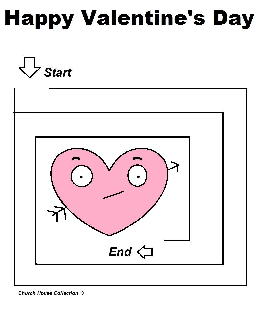 Easy Happy Valentine's Day Heart Maze