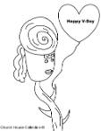 Happy Valentine's Day Coloring Pages For School Rose Holding Balloon