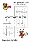Happy Valentine's Day Teddy Bears Mazes For School