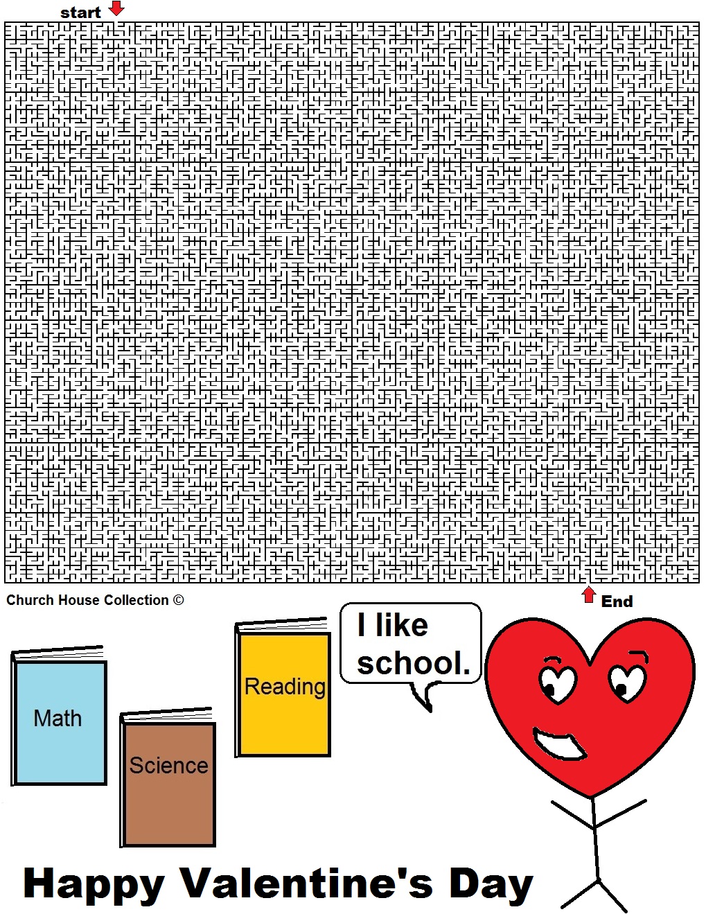 Hard Valentine's Day Maze For School