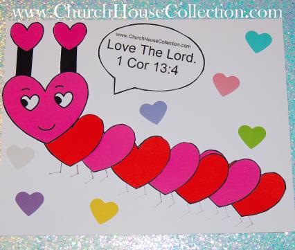 Caterpillar Valentine's Day Sunday SChool Crafts For Kids