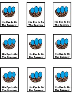 His Eye Is On The Sparrow Cupcake Template 