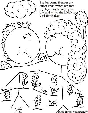 honor thy mother and father coloring page