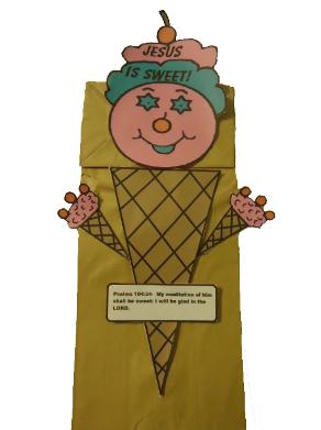 Ice Cream Cone Paper Lunch Bag Craft