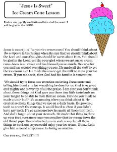Ice Cream Cone Sunday School Lesson