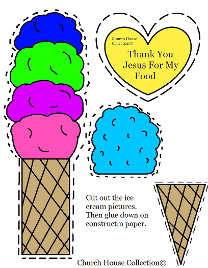 Thank You Jesus For My Food Ice Cream Cut Out For Kids In Sunday School by Church House Collection©