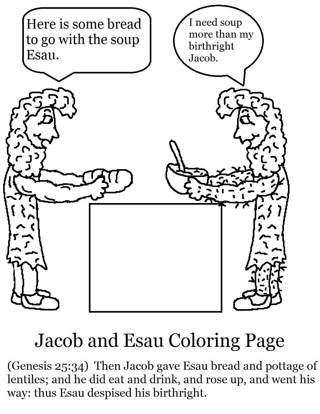 Jacob And Esau Coloring Pages