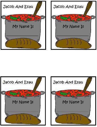 Jacob and Esau Name Tags Template for Sunday School Kids For Free By Church House Collection